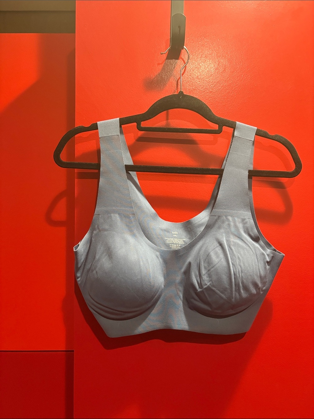 knix Powder Blue Seamless Support Bra with Wide Straps